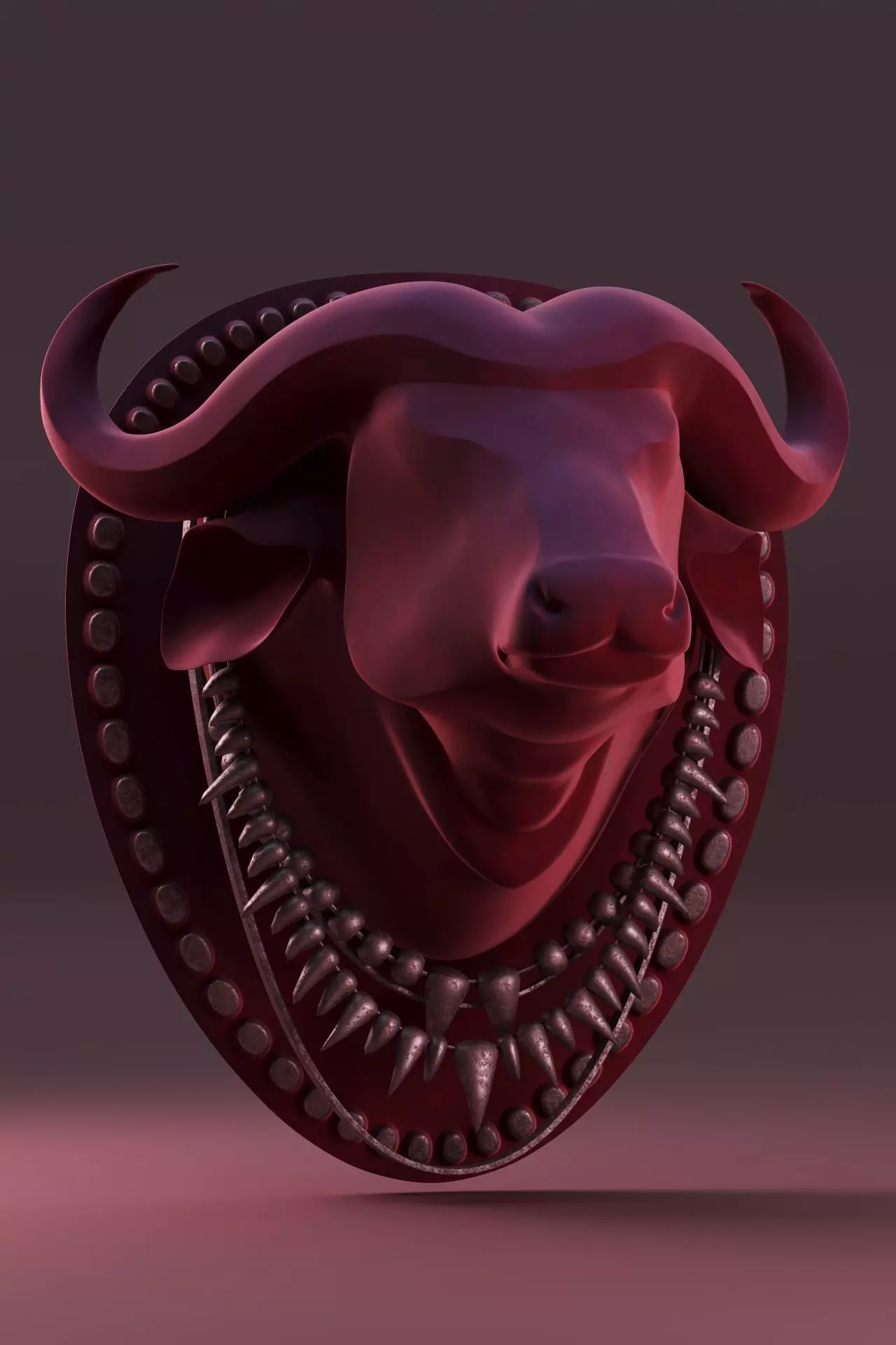 Z Buffalo Head Low-poly 3D model_0