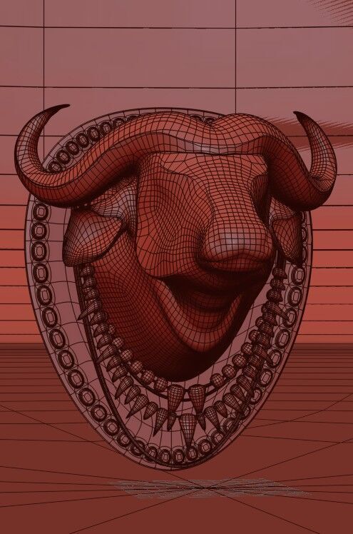 Z Buffalo Head Low-poly 3D model_4