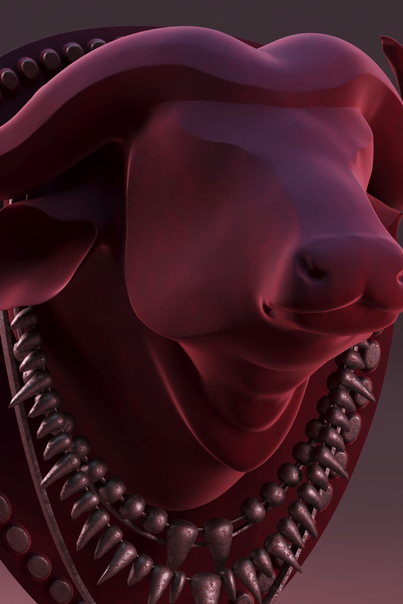 Z Buffalo Head Low-poly 3D model_2