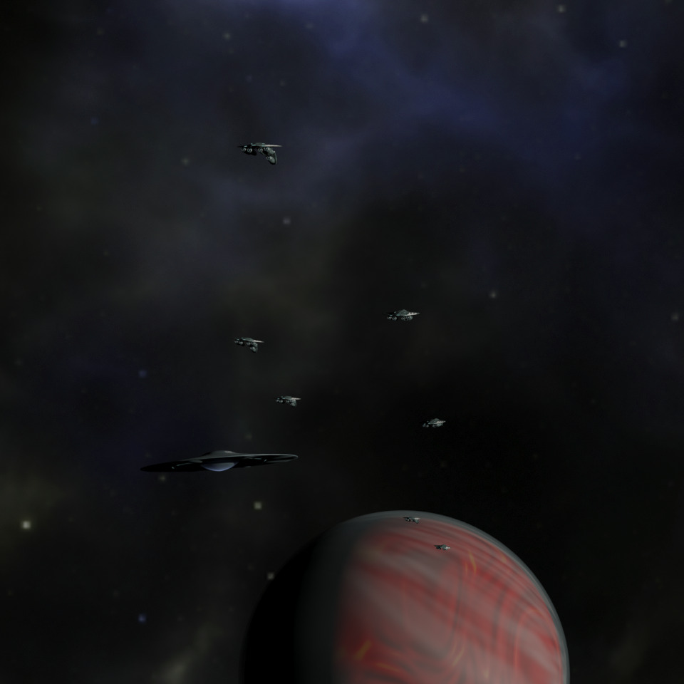 Space ships in space 3D model_2