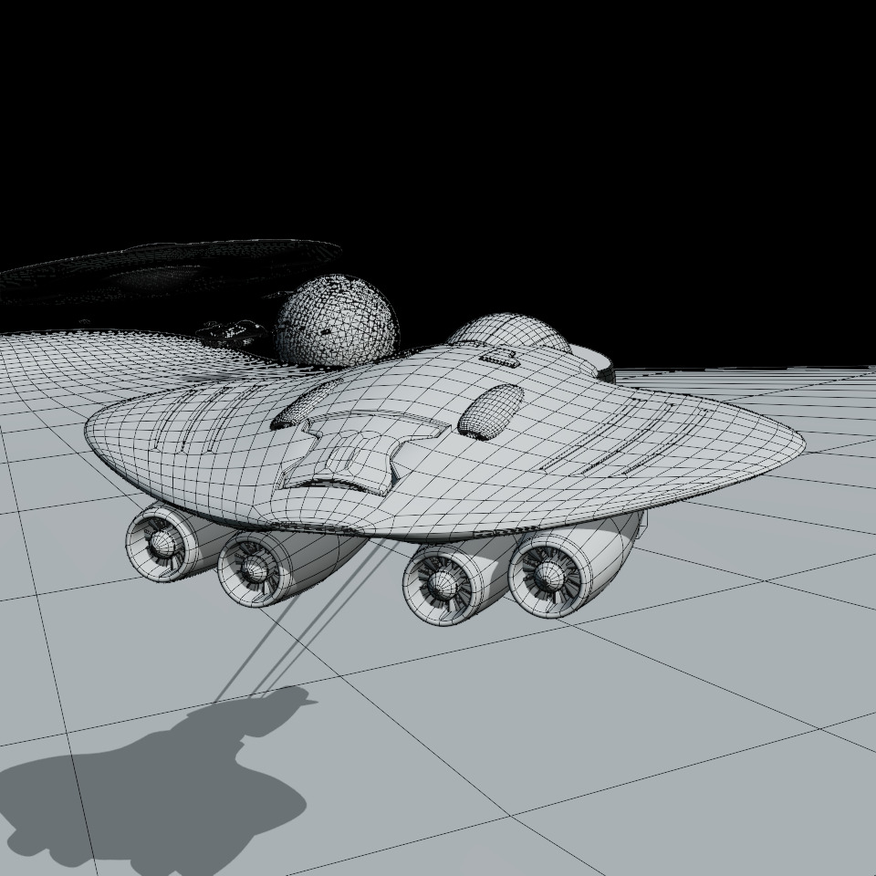 Space ships in space 3D model_4