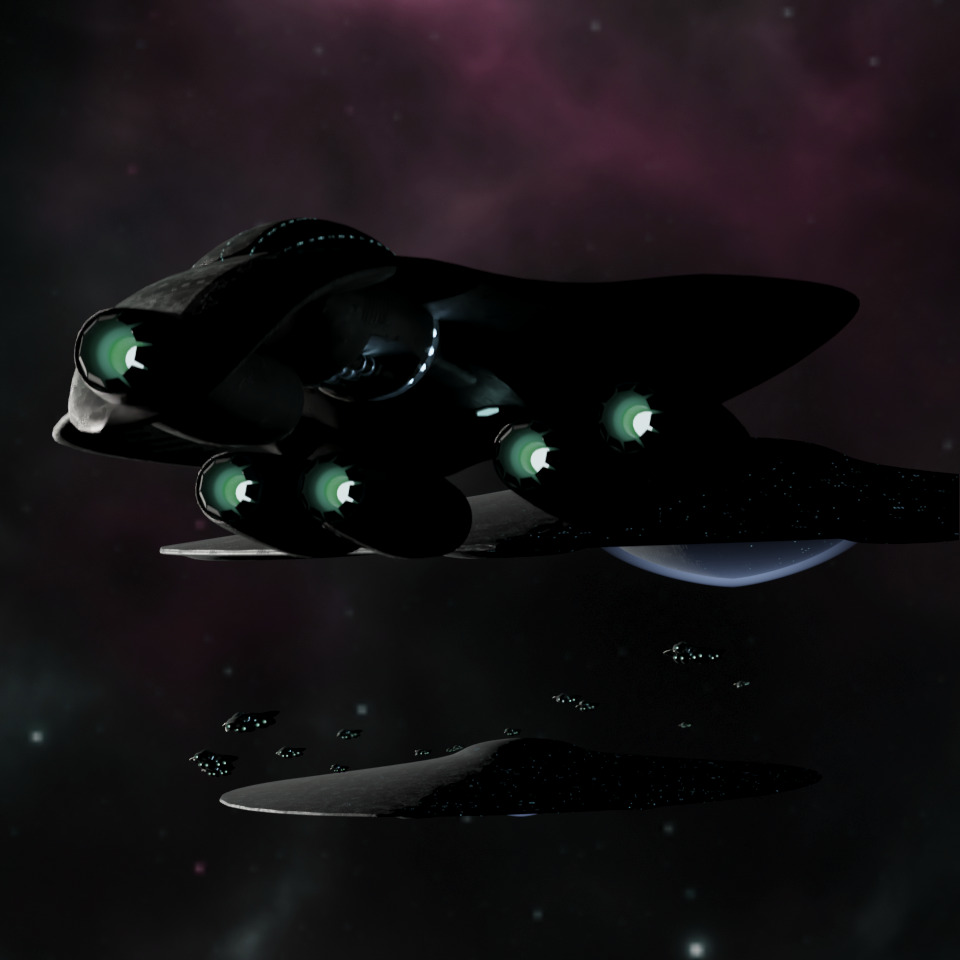 Space ships in space 3D model_3