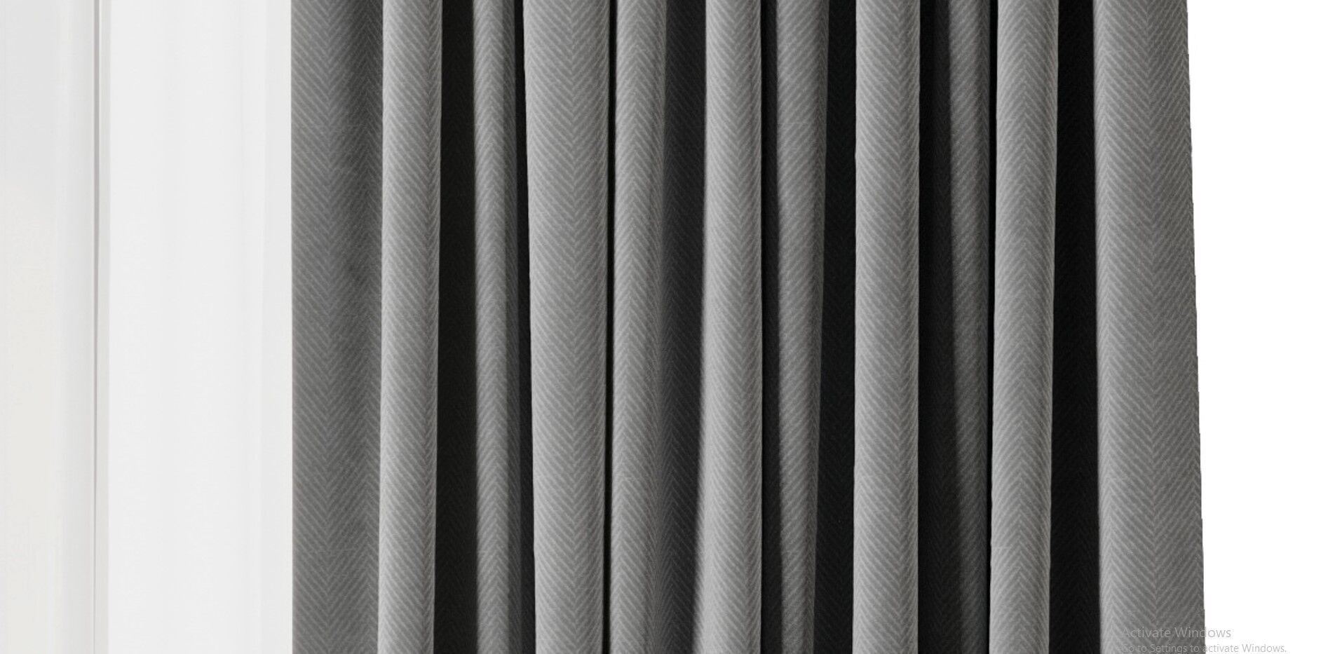 Rod Curtains with Gray Curtains 23 HBH Low-poly 3D model_9