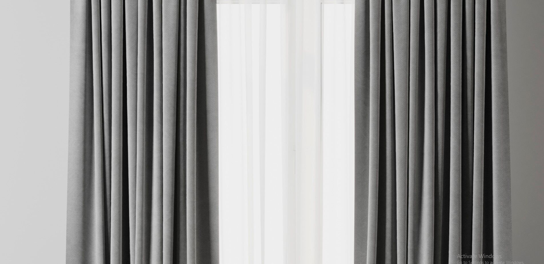 Rod Curtains with Gray Curtains 23 HBH Low-poly 3D model_7