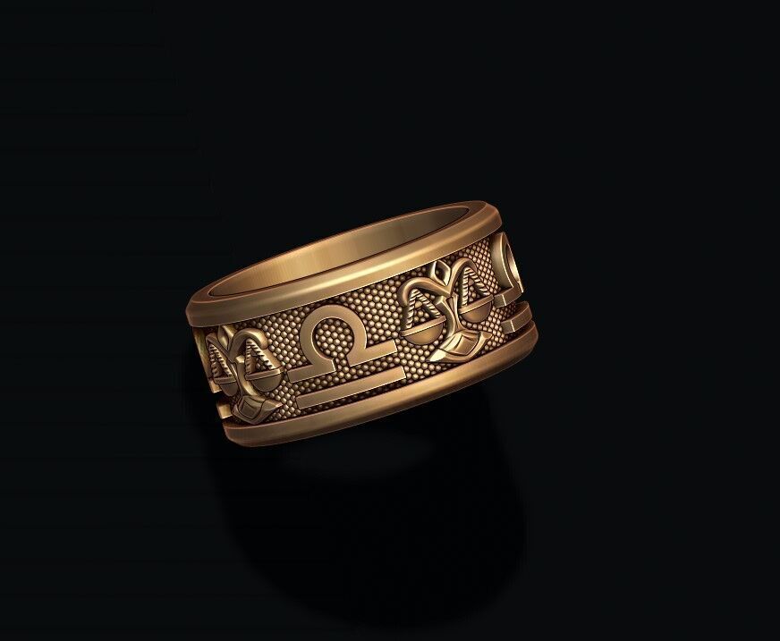 jewellery horoscope signes lite rings pack set 3D print model_8