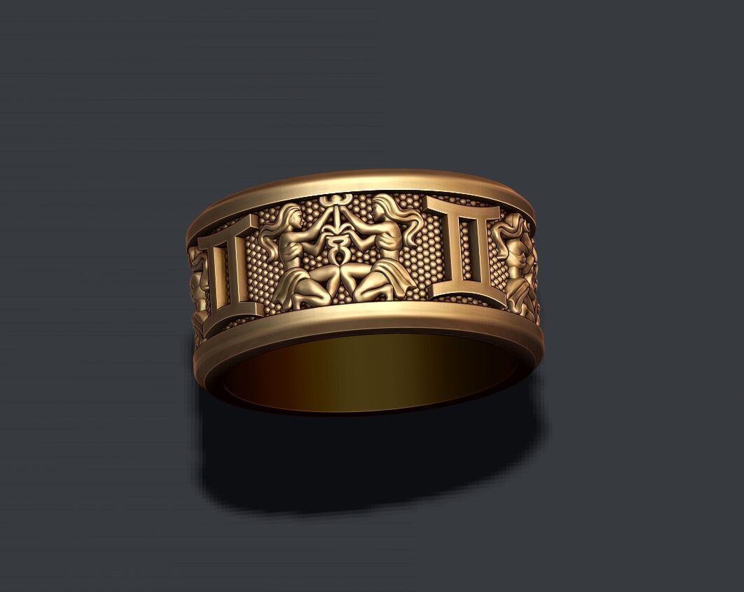 jewellery horoscope signes lite rings pack set 3D print model_5