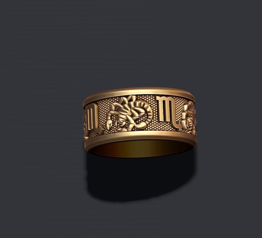 jewellery horoscope signes lite rings pack set 3D print model_10