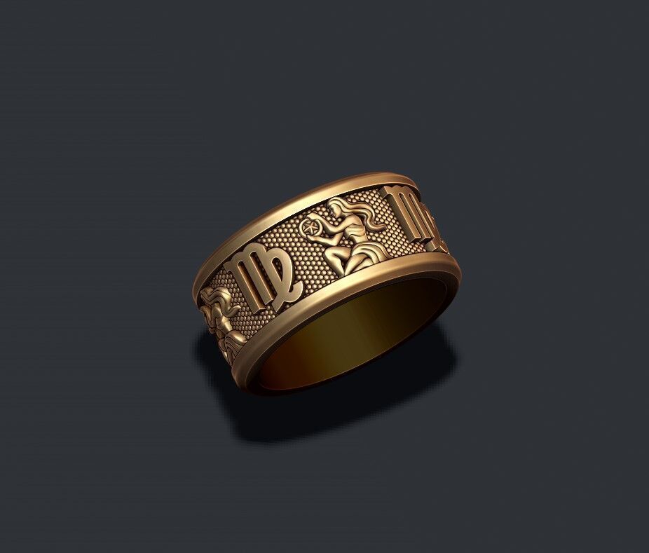 jewellery horoscope signes lite rings pack set 3D print model_11