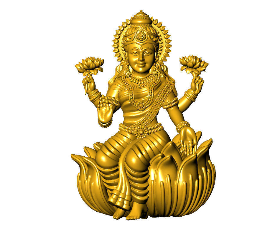 Asth laxmi ji 2D full solid  3D print model_4