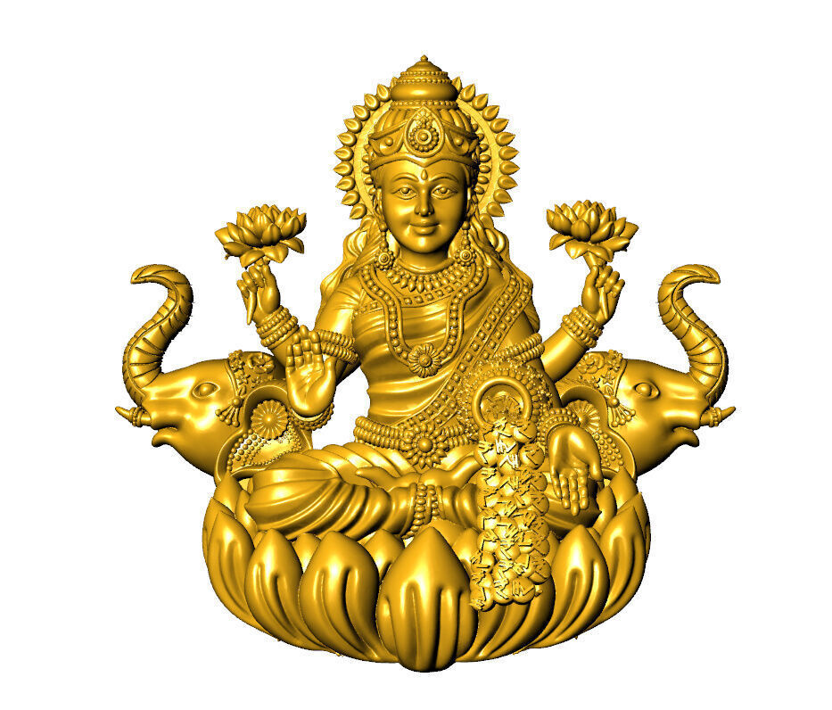 Asth laxmi ji 2D full solid  3D print model_3
