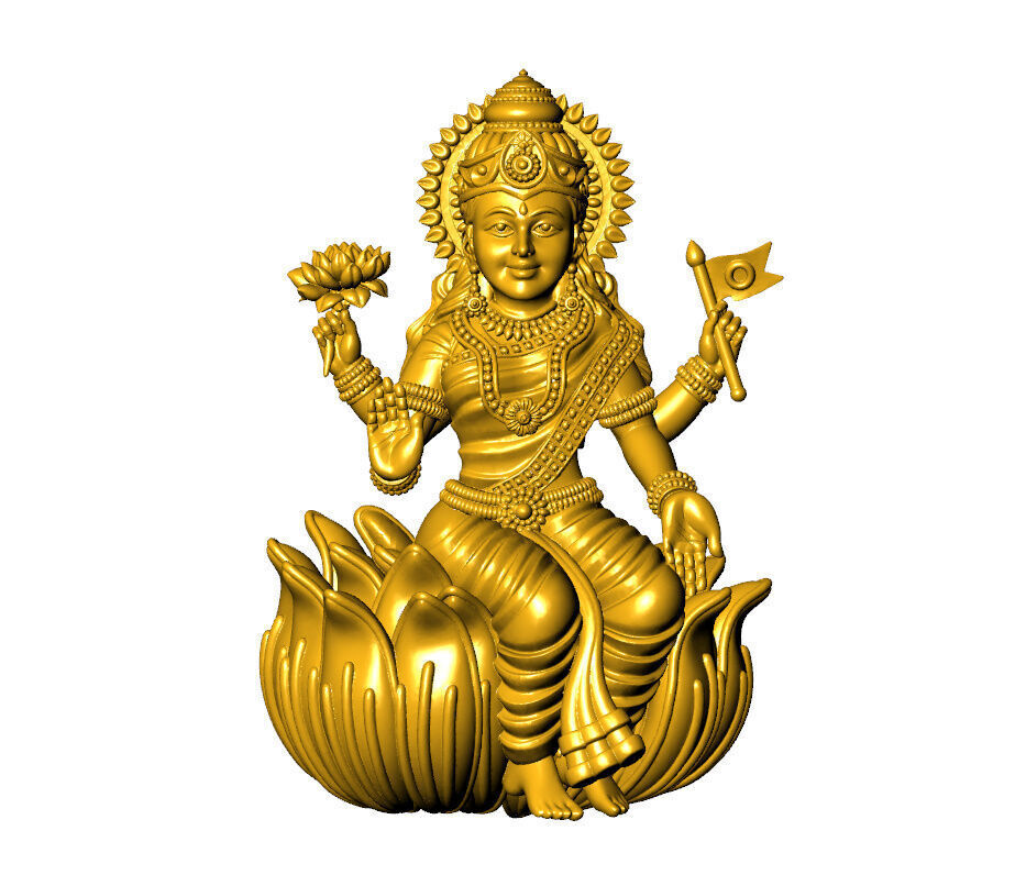 Asth laxmi ji 2D full solid  3D print model_1