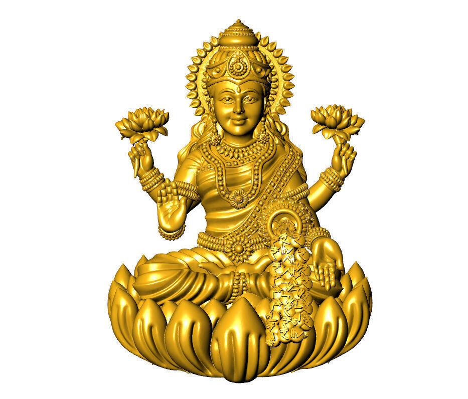 Asth laxmi ji 2D full solid  3D print model_2