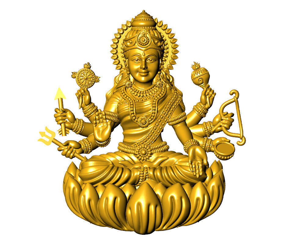 Asth laxmi ji 2D full solid  3D print model_5