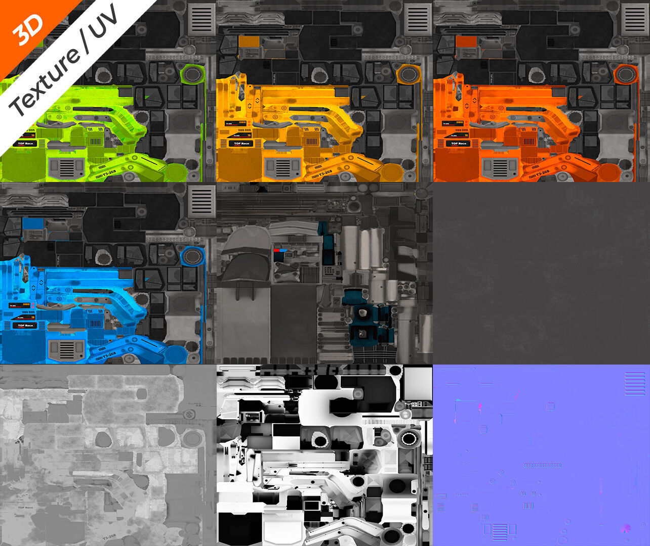 Excavator Low-poly 3D model_14