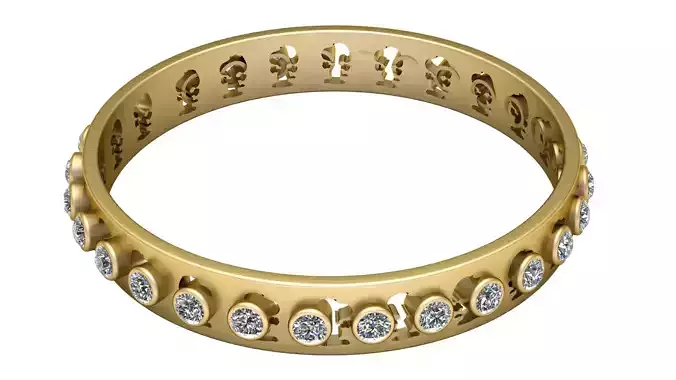 FANCY GOLD DIAMOND RING 3D PRINTABLE MODEL