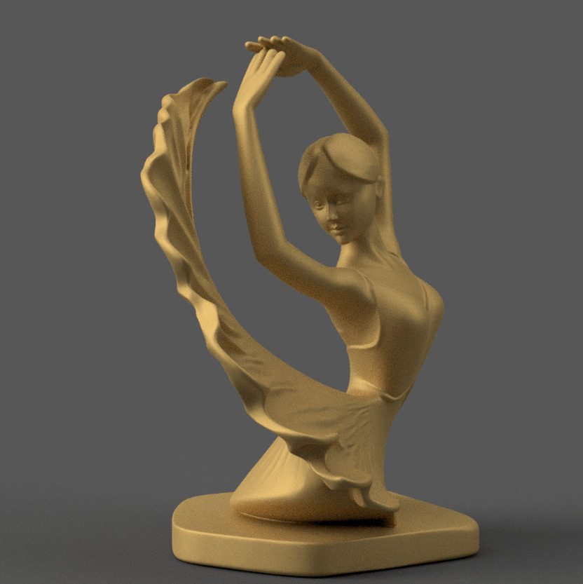 Elegant Ballerina Dancer STL Graceful 3D Art Decor File 3D print model_1