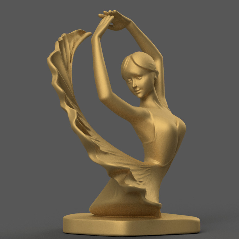Elegant Ballerina Dancer STL Graceful 3D Art Decor File 3D print model_7