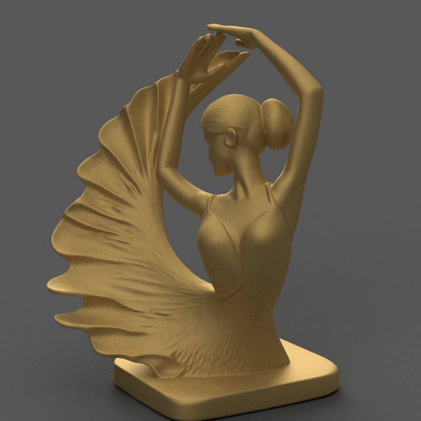 Elegant Ballerina Dancer STL Graceful 3D Art Decor File 3D print model_3