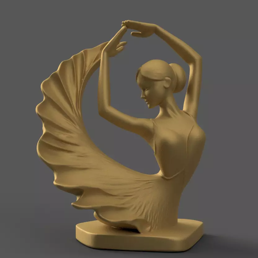 Elegant Ballerina Dancer STL Graceful 3D Art Decor File 3D print model_0