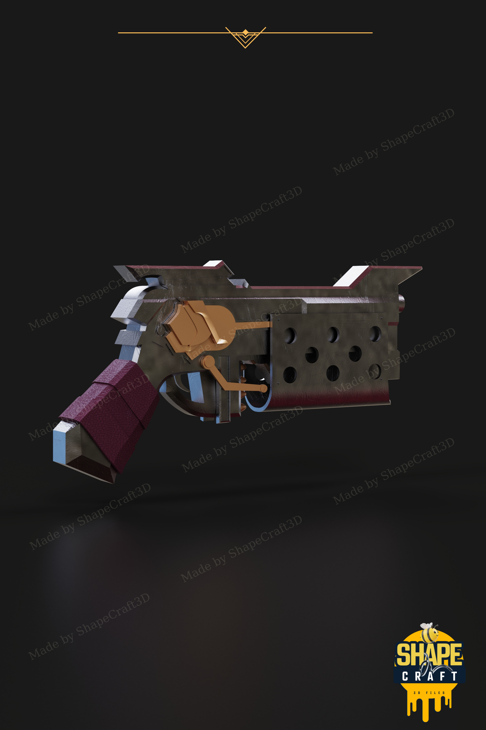 Samira Rose Gun STL File League of Legends Cosplay Prop STL File 3D print model_3