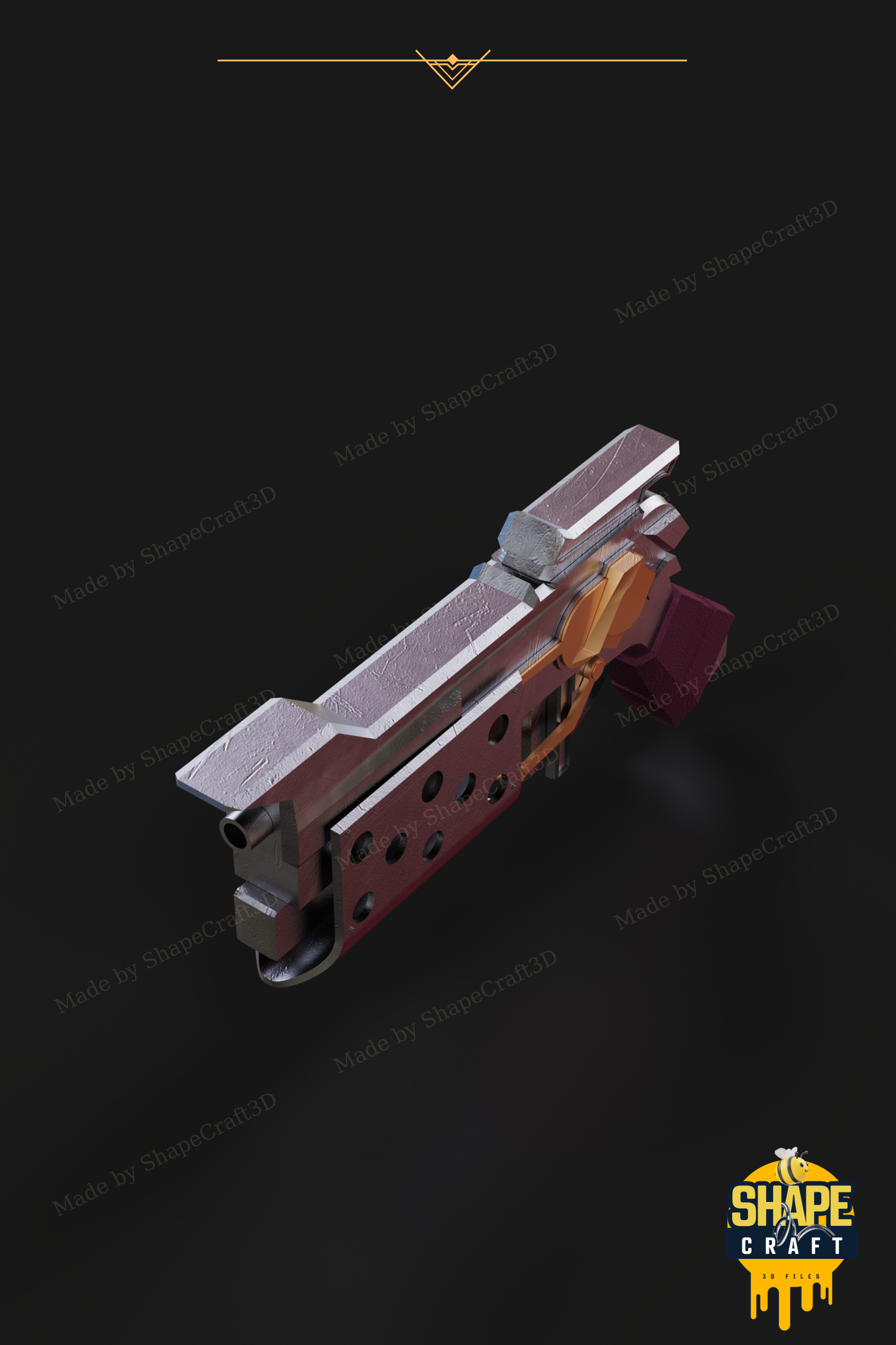 Samira Rose Gun STL File League of Legends Cosplay Prop STL File 3D print model_5