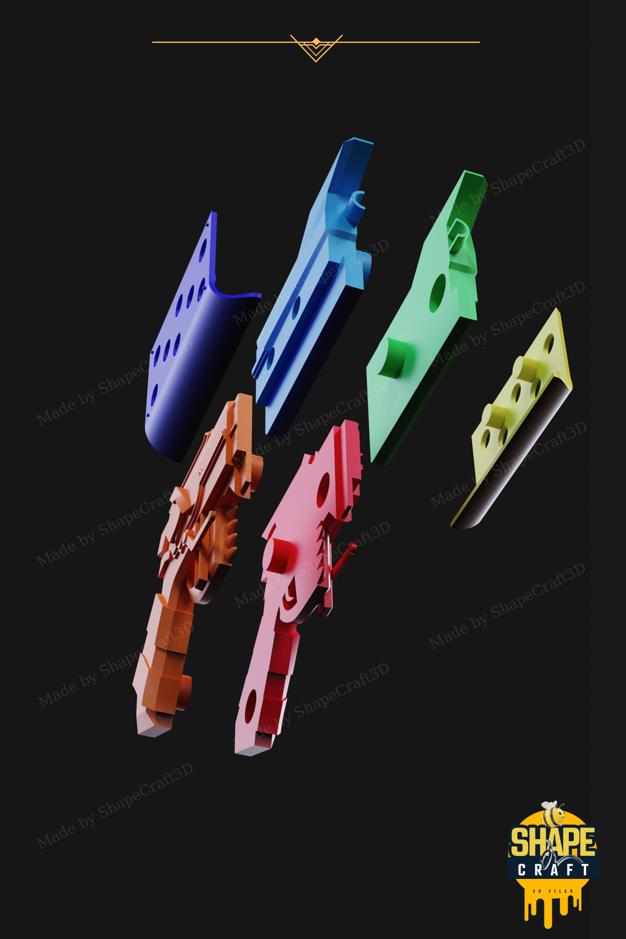 Samira Rose Gun STL File League of Legends Cosplay Prop STL File 3D print model_8