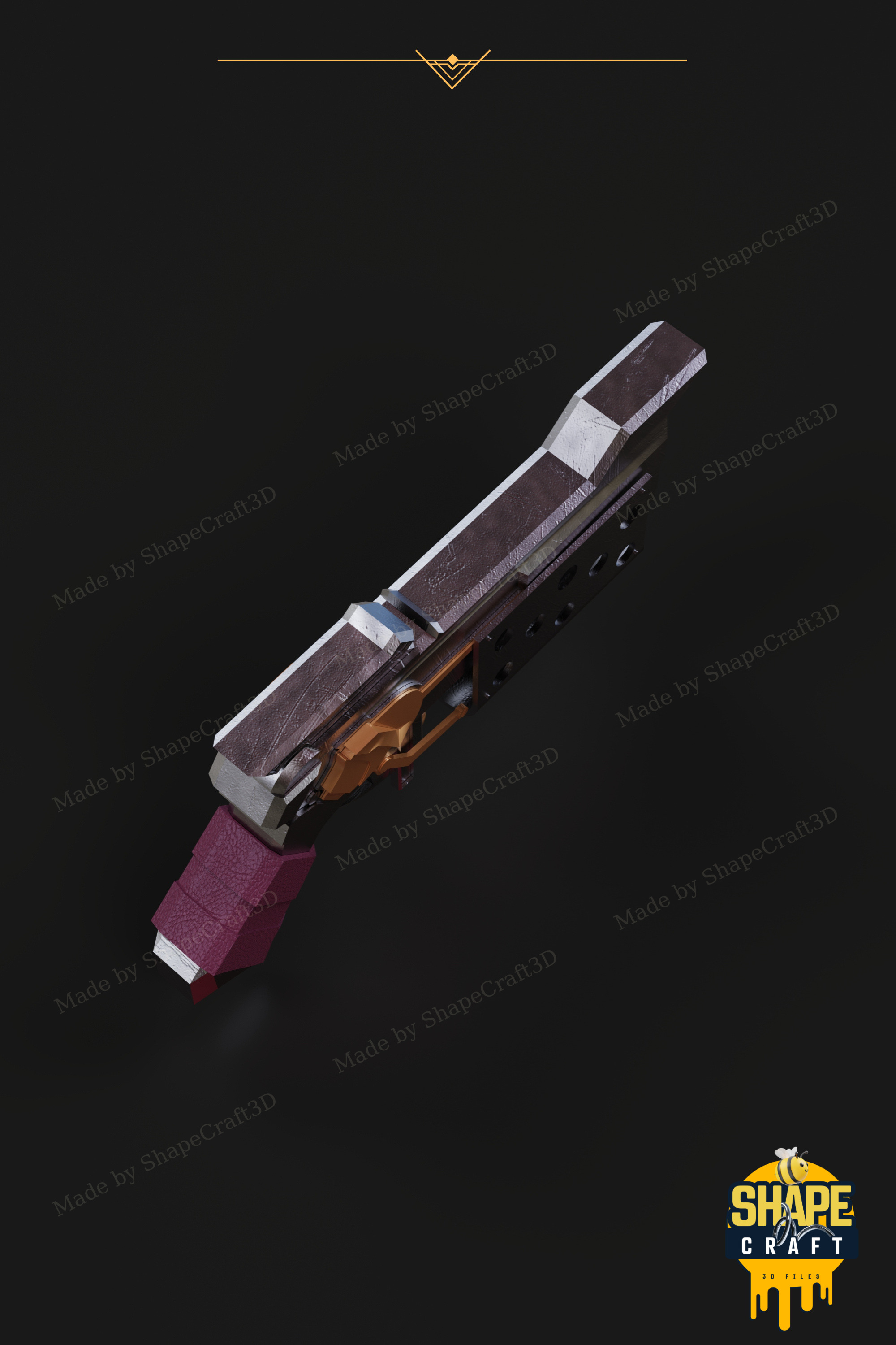 Samira Rose Gun STL File League of Legends Cosplay Prop STL File 3D print model_7