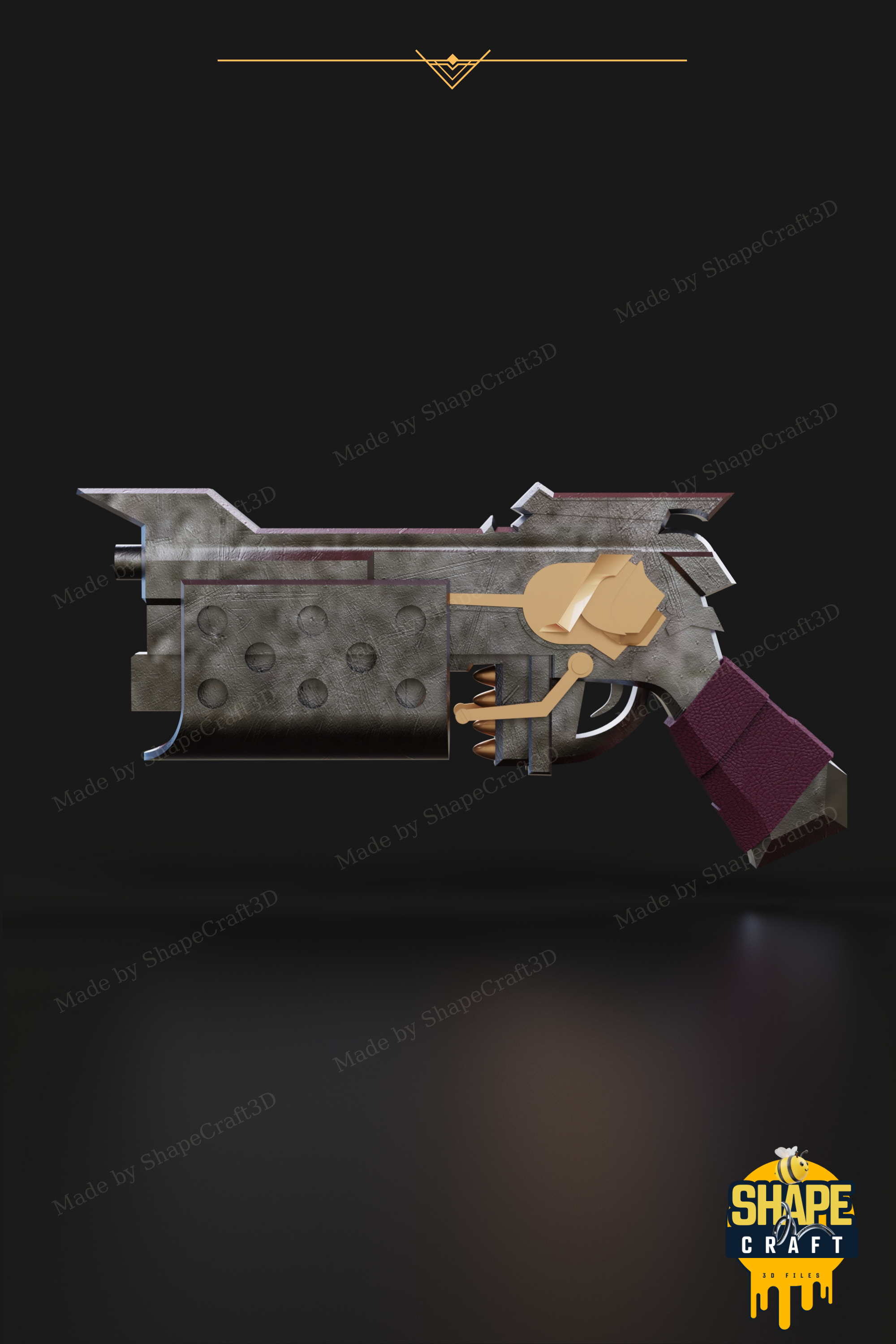 Samira Rose Gun STL File League of Legends Cosplay Prop STL File 3D print model_1