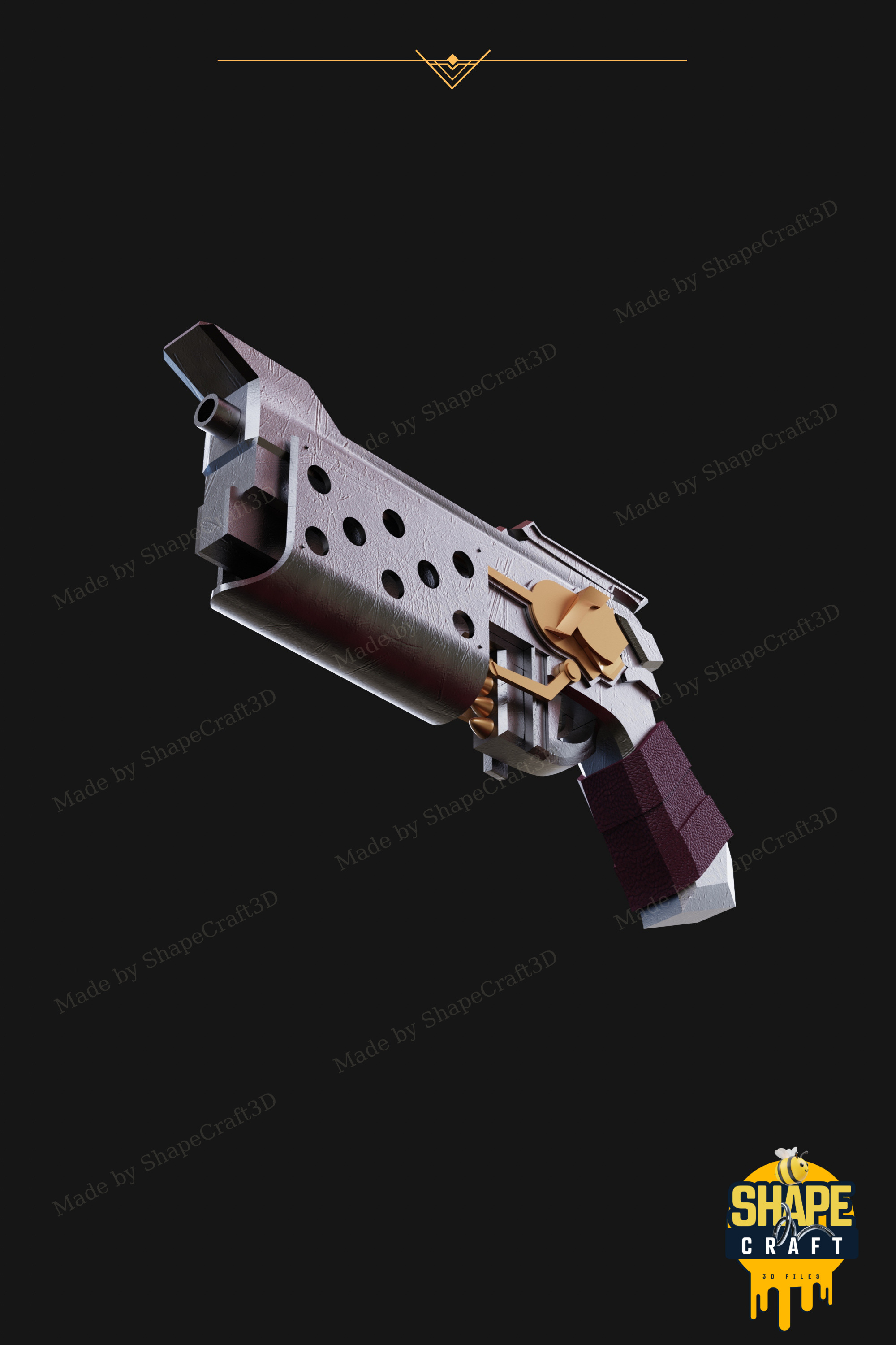 Samira Rose Gun STL File League of Legends Cosplay Prop STL File 3D print model_4