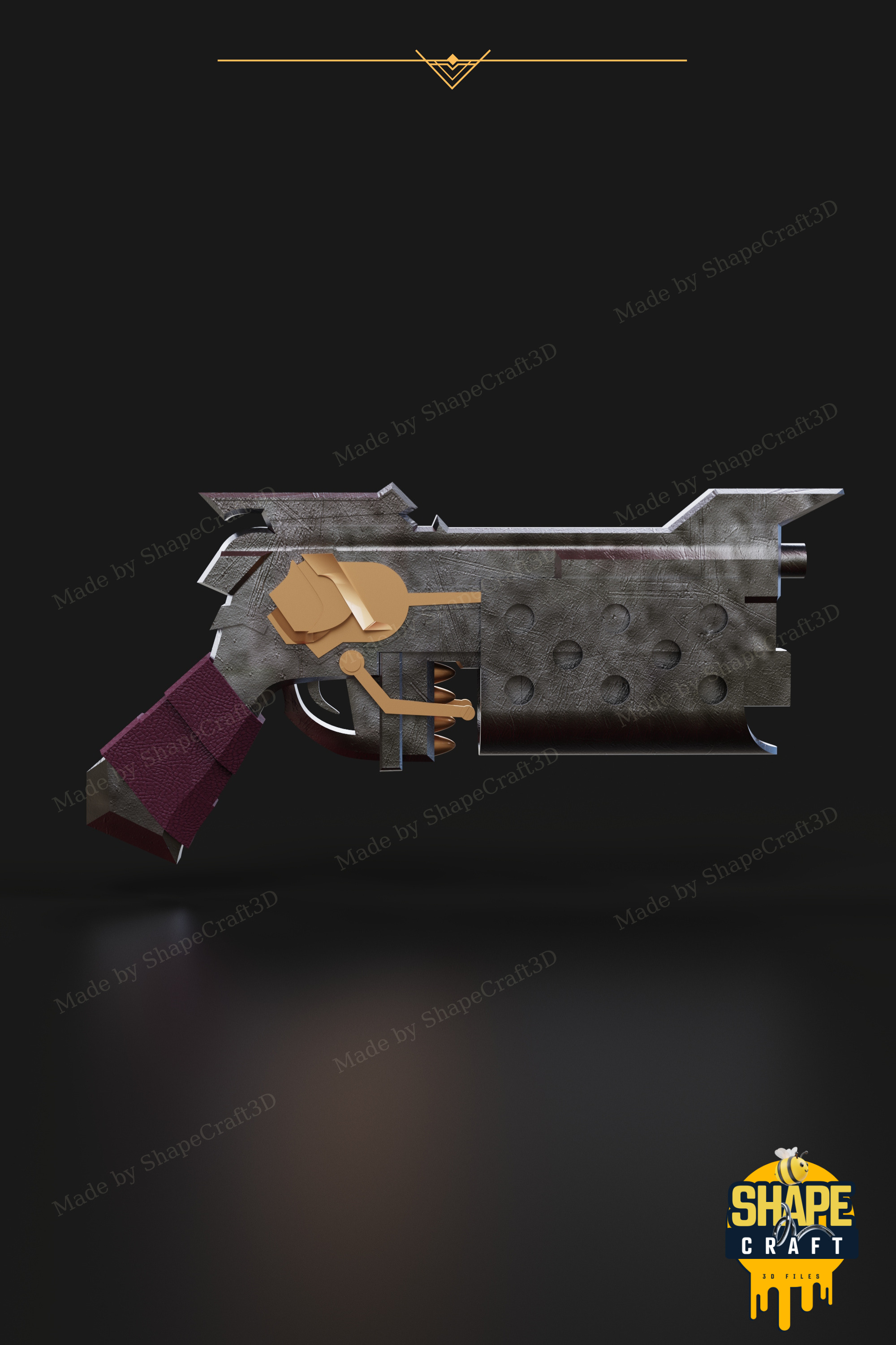 Samira Rose Gun STL File League of Legends Cosplay Prop STL File 3D print model_6