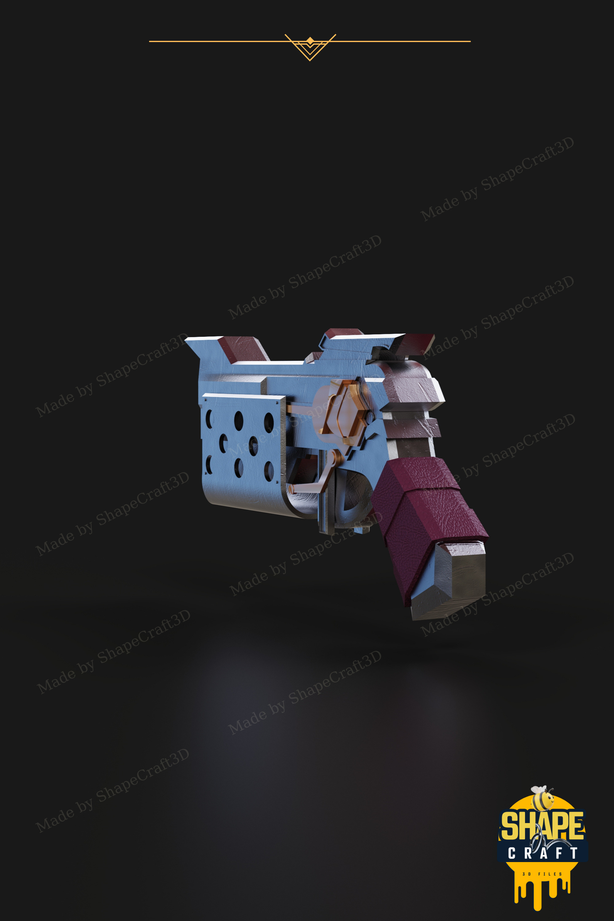 Samira Rose Gun STL File League of Legends Cosplay Prop STL File 3D print model_2