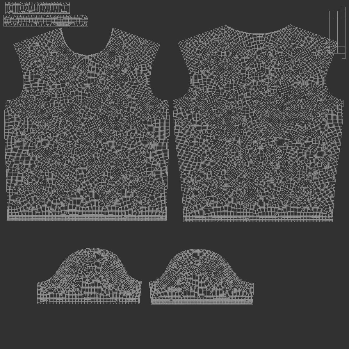 White Oversized T-Shirt - mens wrinkled crewneck tshirt 3D model_5