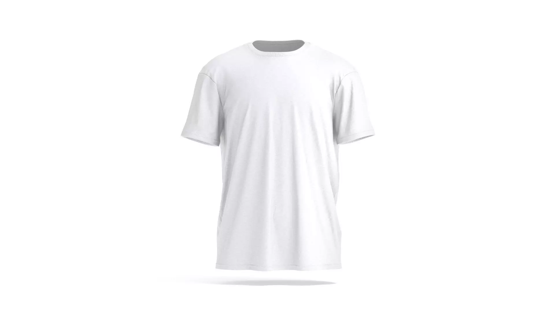 White Oversized T-Shirt - mens wrinkled crewneck tshirt 3D model_0