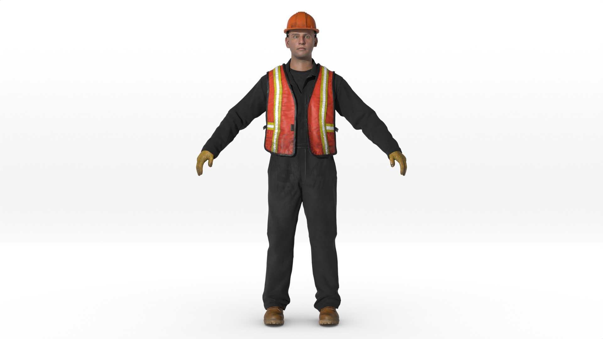 Construction Worker  Rigged 3D model_2