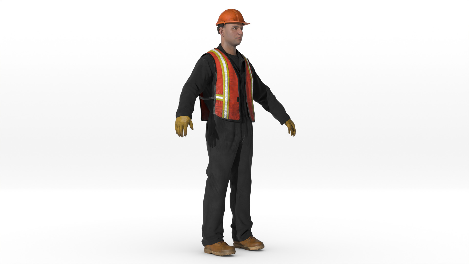 Construction Worker  Rigged 3D model_5