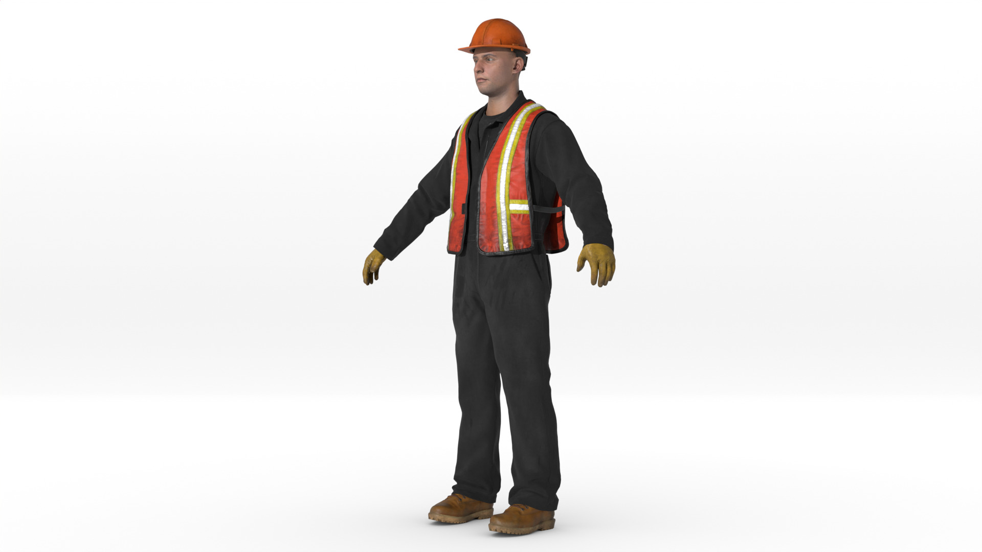 Construction Worker  Rigged 3D model_10