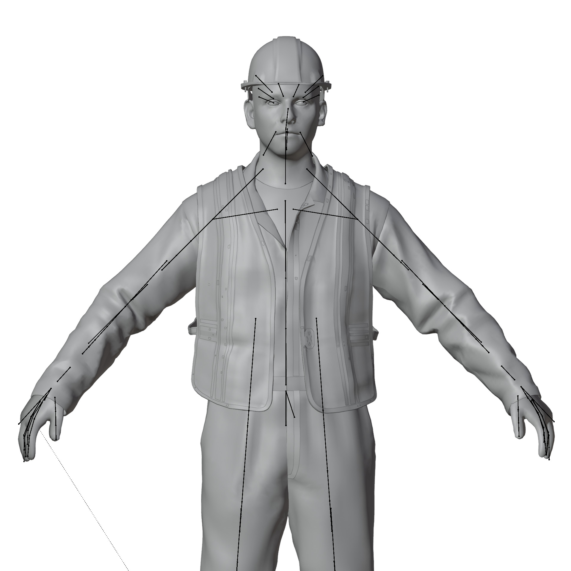 Construction Worker  Rigged 3D model_25