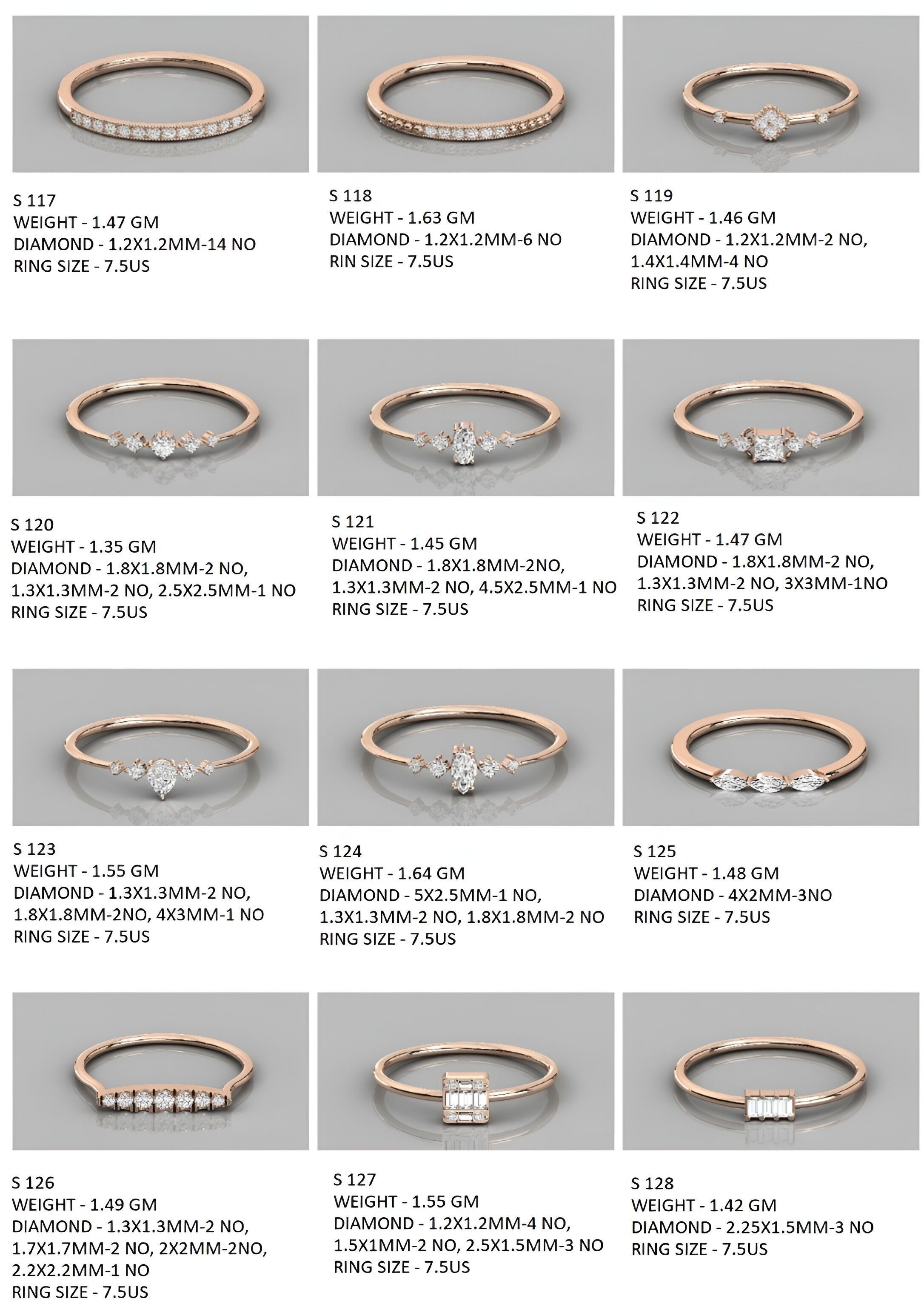 400  Minimalist Light Weigt Diamond rings collection 3D print model_18