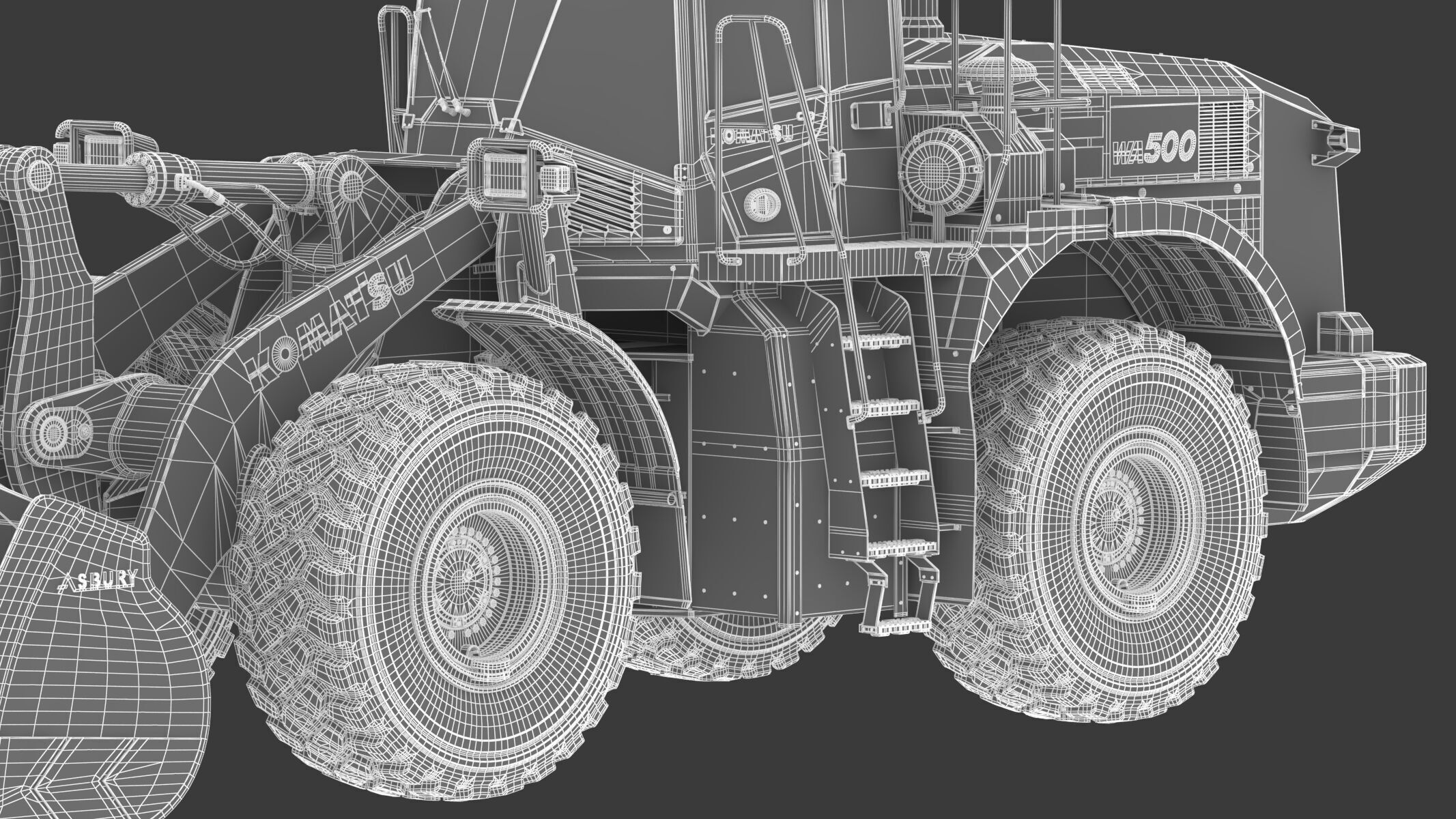 Komatsu WA500-8 Yard Loader Wheel Loader 3D model_32