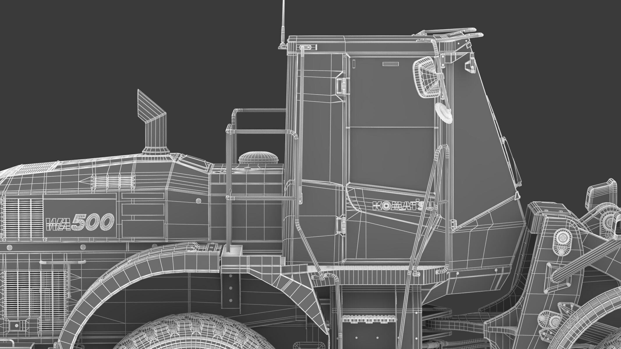 Komatsu WA500-8 Yard Loader Wheel Loader 3D model_35