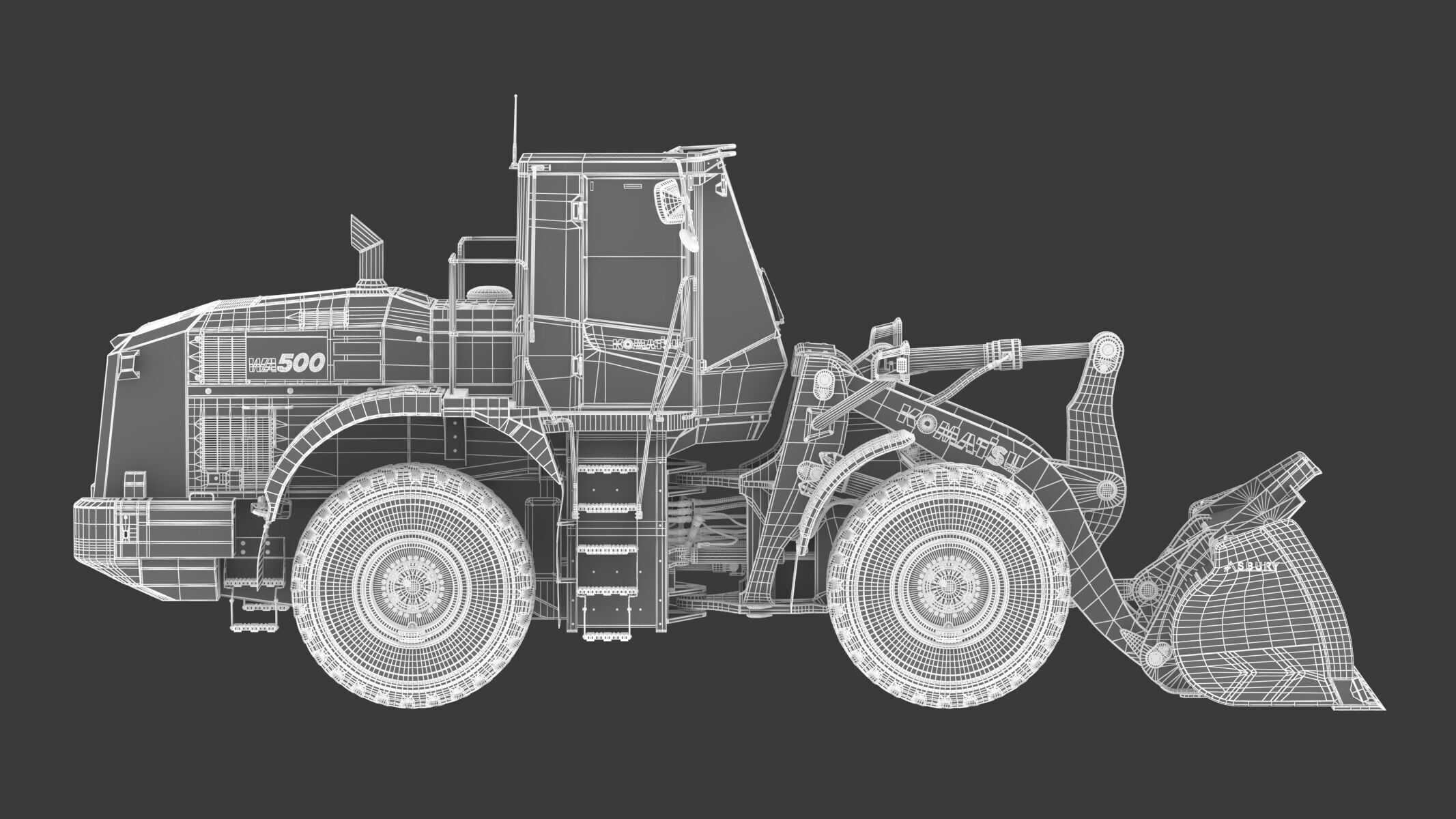 Komatsu WA500-8 Yard Loader Wheel Loader 3D model_25