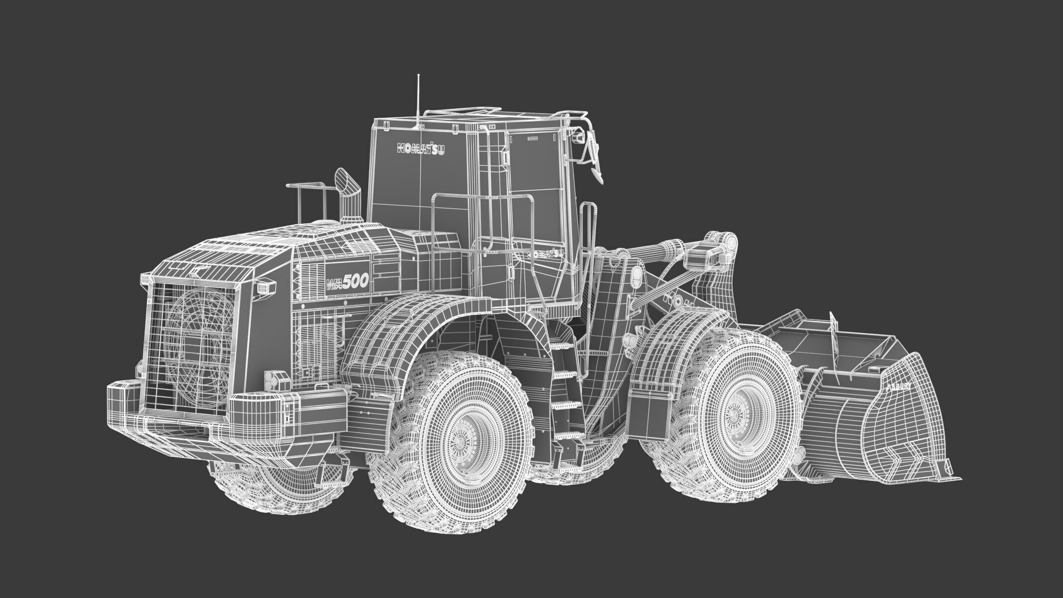 Komatsu WA500-8 Yard Loader Wheel Loader 3D model_26