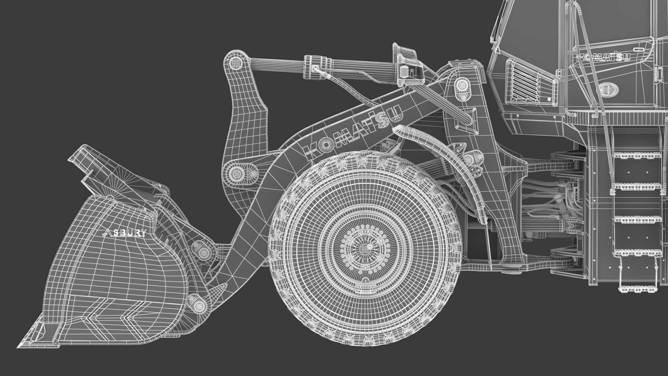 Komatsu WA500-8 Yard Loader Wheel Loader 3D model_39
