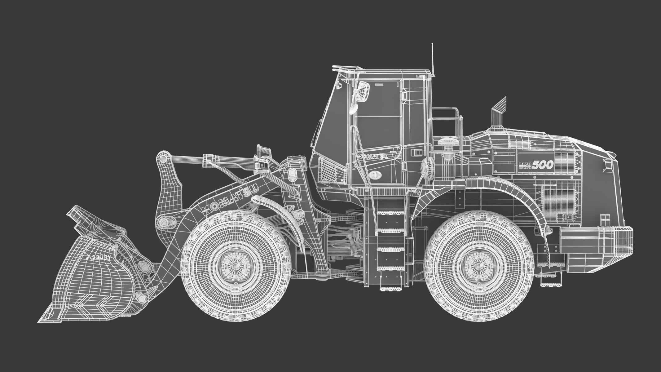 Komatsu WA500-8 Yard Loader Wheel Loader 3D model_29