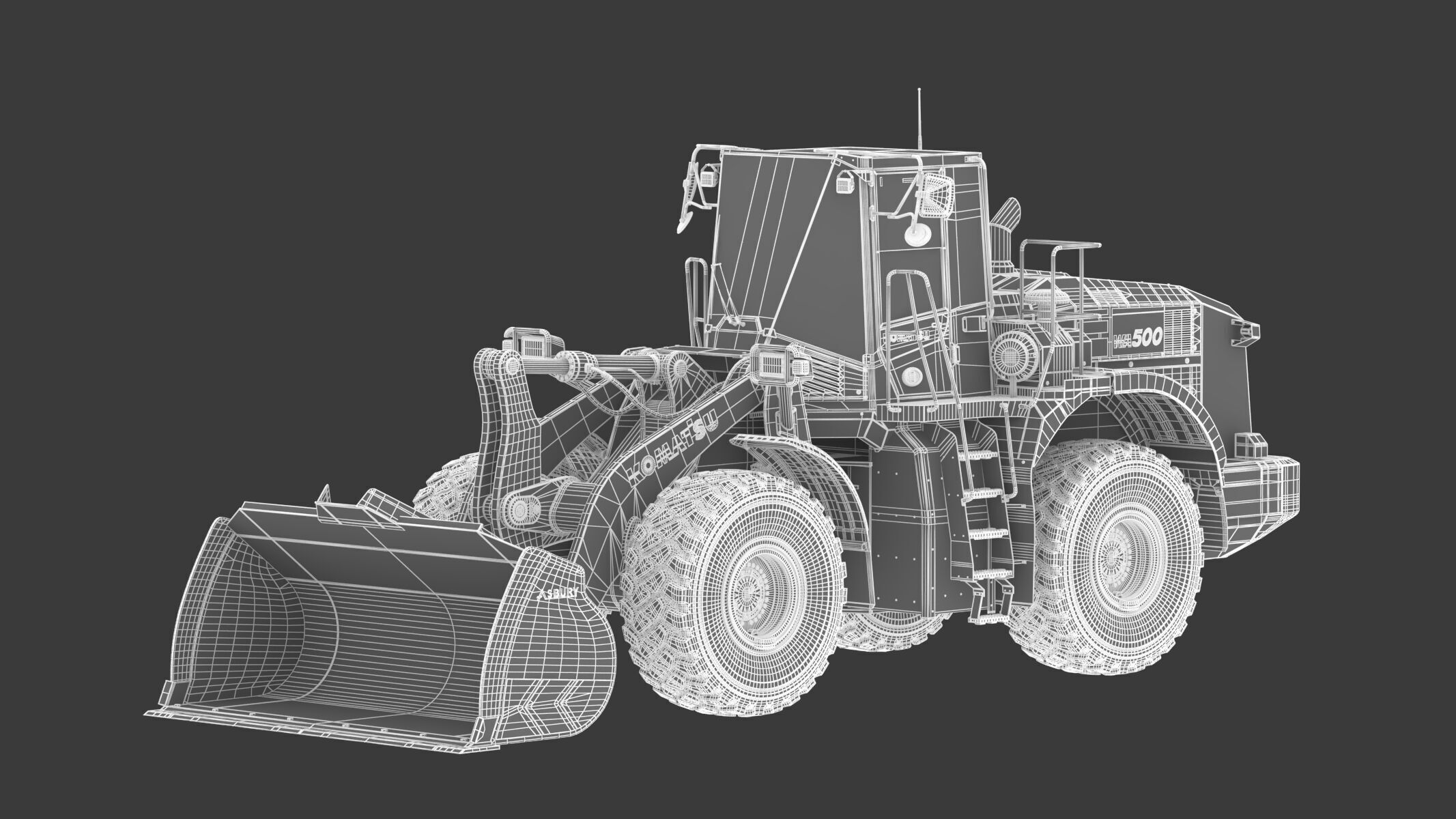 Komatsu WA500-8 Yard Loader Wheel Loader 3D model_22