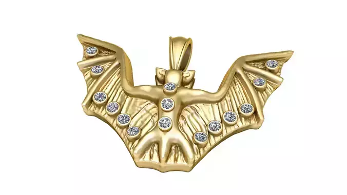 BAT ANIMAL GOLDEN PENDANT 3D PRINTABLE MODEL