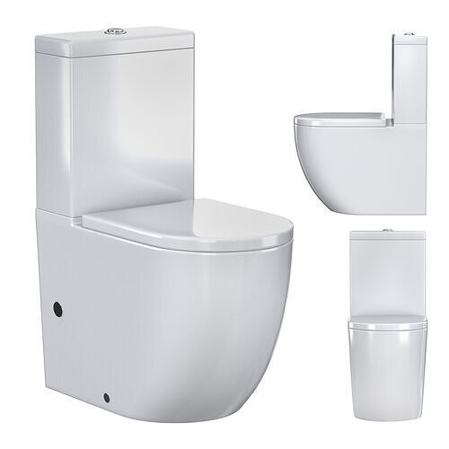 SOTTILE RIMLESS WALL FACED TOILET SUITE 3D model