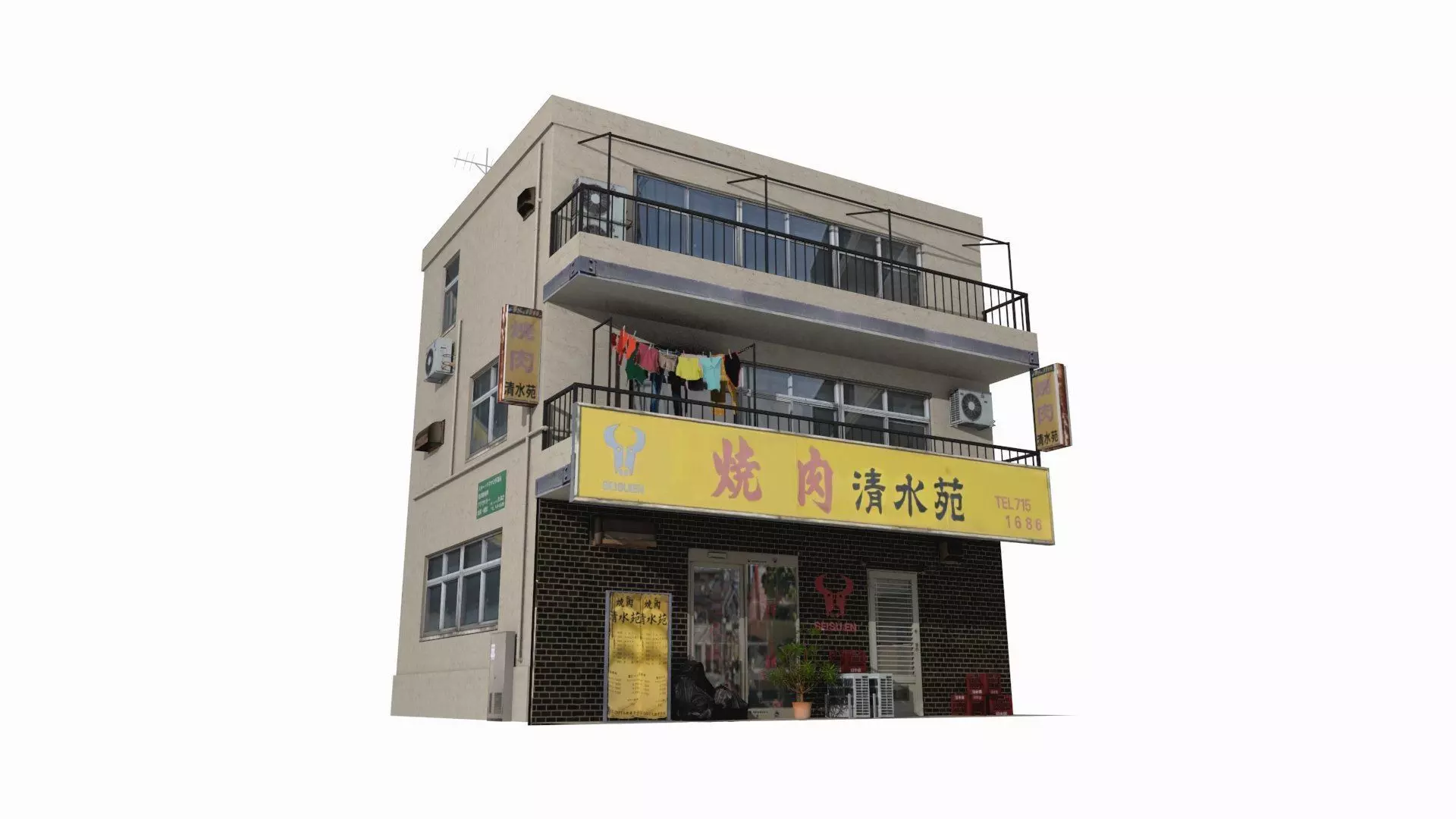 Tokyo House 001 Low-poly 3D model_0