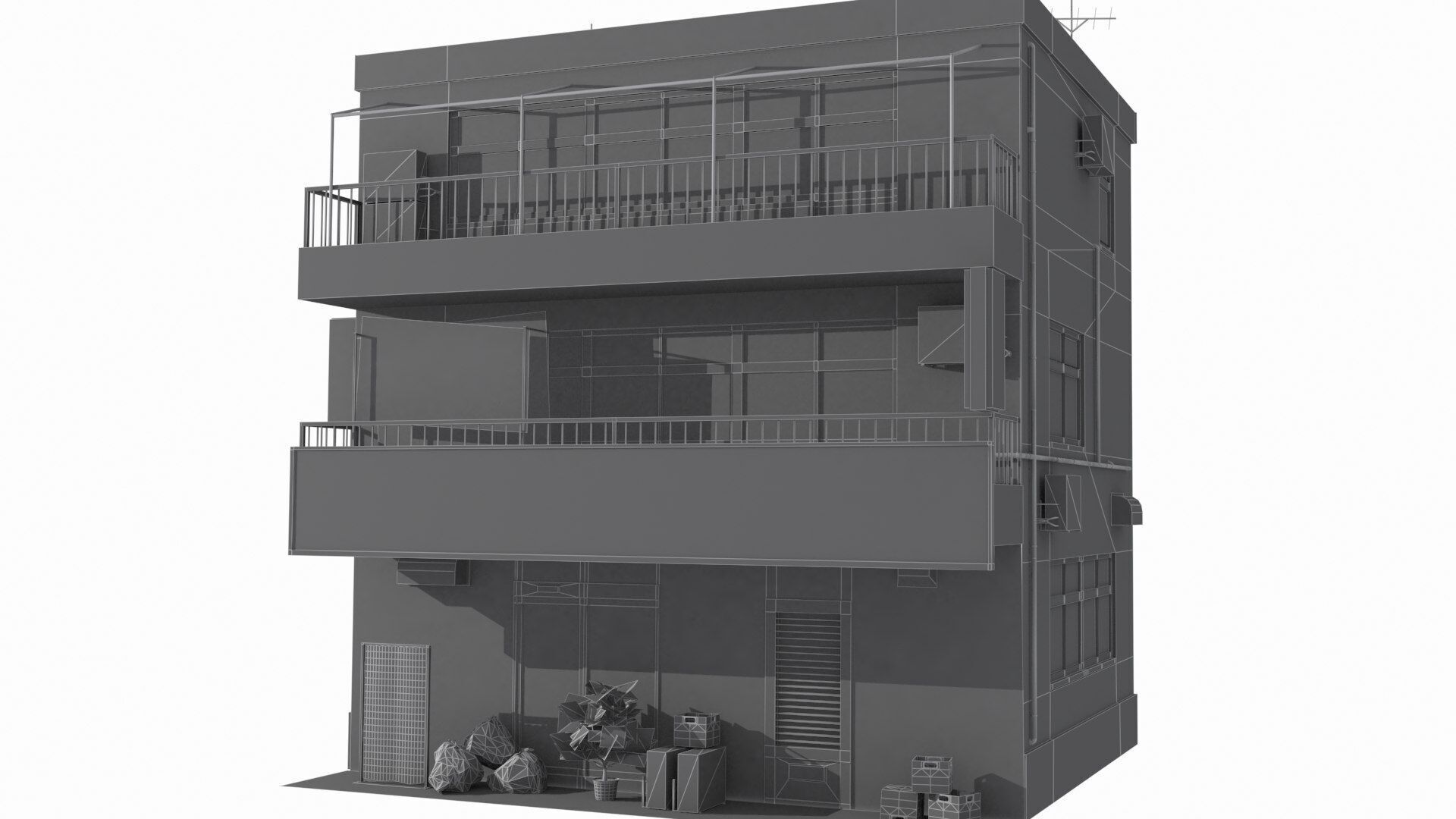 Tokyo House 001 Low-poly 3D model_2