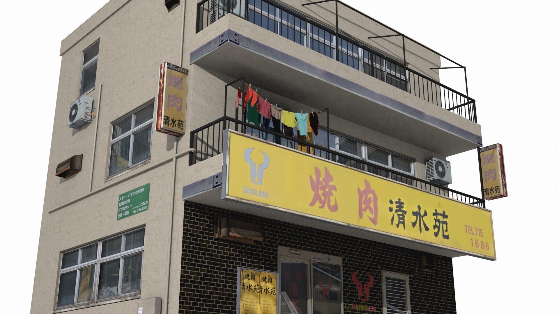 Tokyo House 001 Low-poly 3D model_6